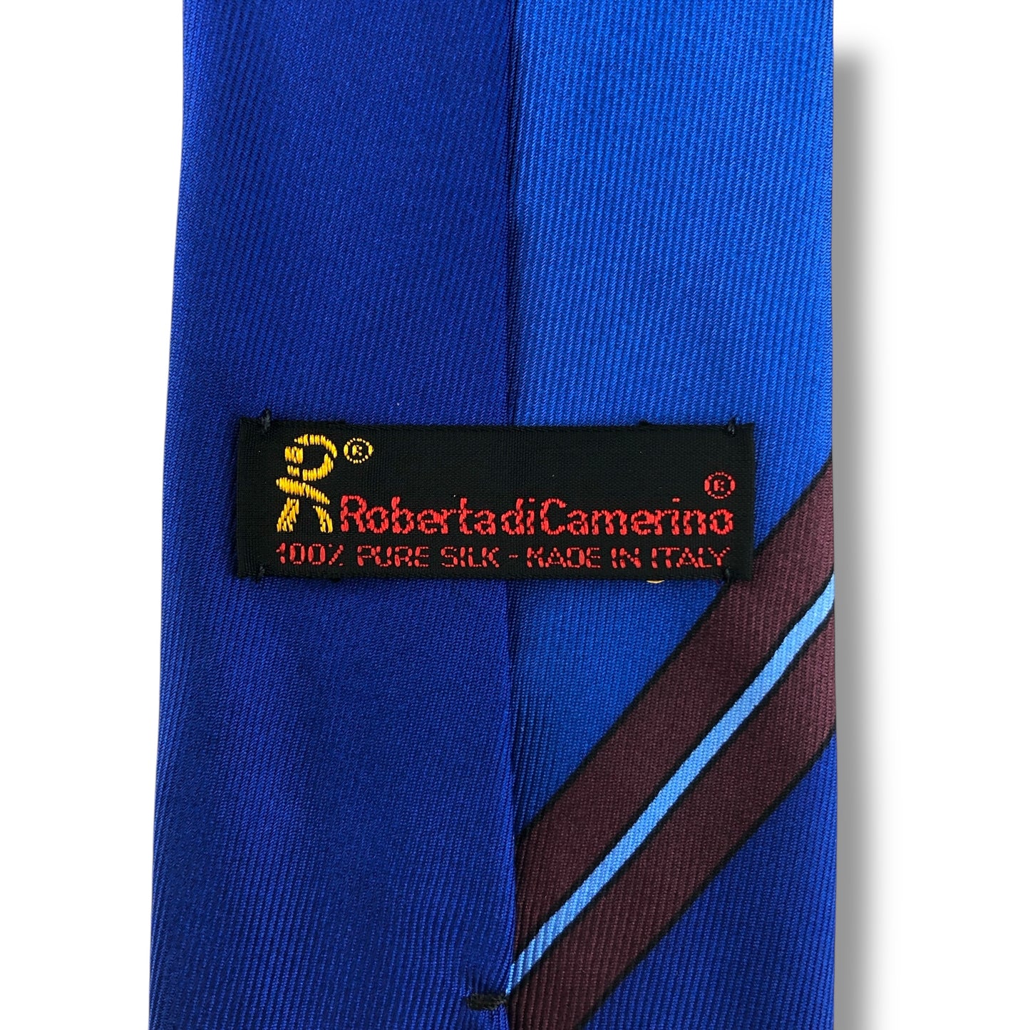 【7665】美品！ロベルタディカメリーノ　ネクタイ　ブルー系