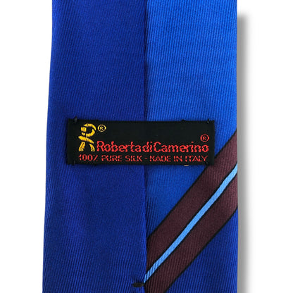 【7665】美品！ロベルタディカメリーノ　ネクタイ　ブルー系