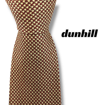 【7666】良品！ダンヒル　ネクタイ　レッド系