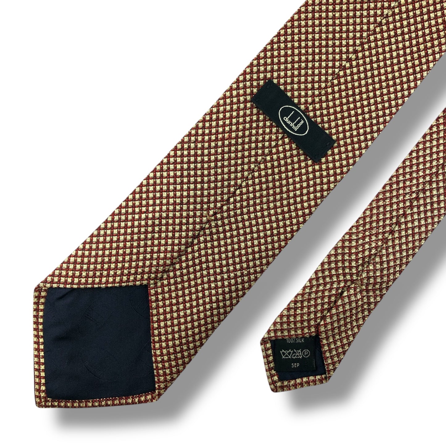 【7666】良品！ダンヒル　ネクタイ　レッド系