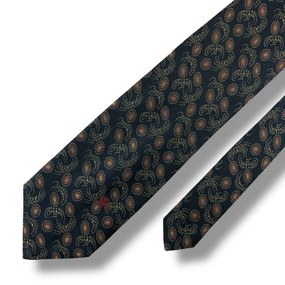 【7668】美品！バーバリー　ネクタイ　ダークネイビー系