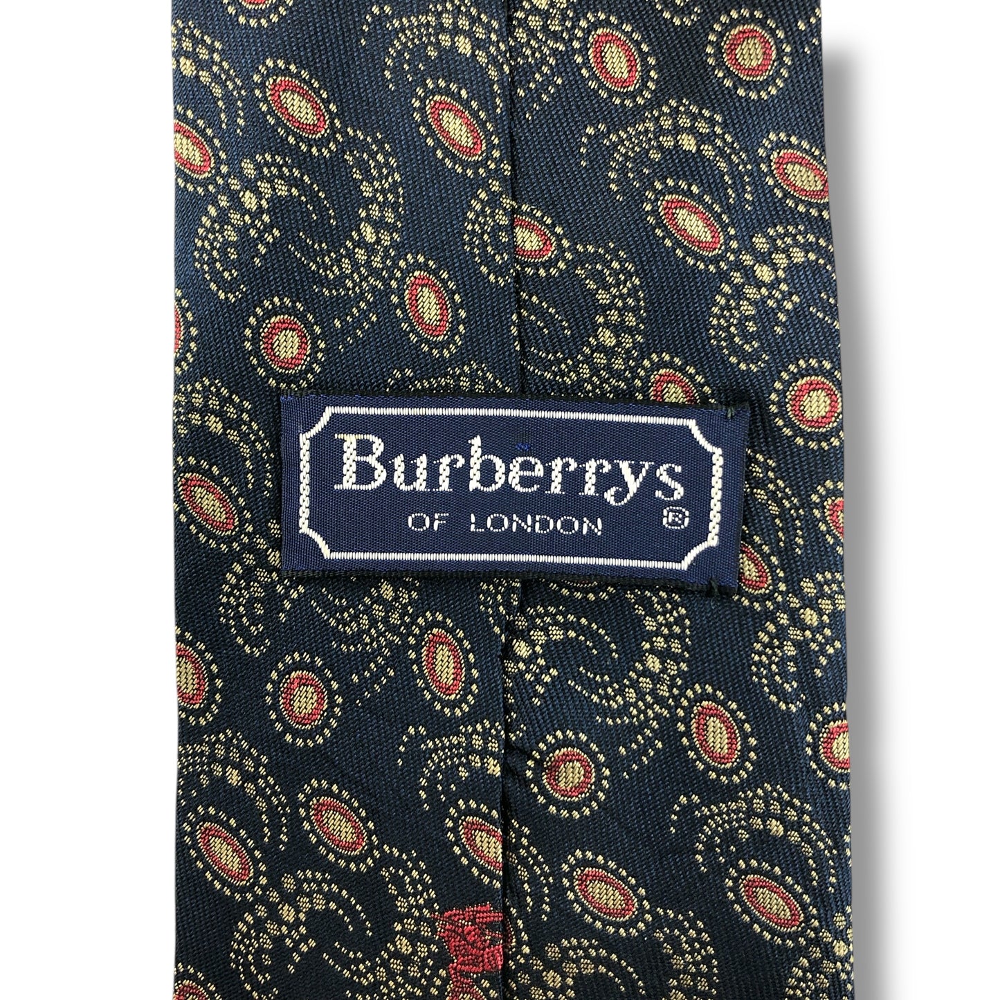 【7668】美品！バーバリー　ネクタイ　ダークネイビー系