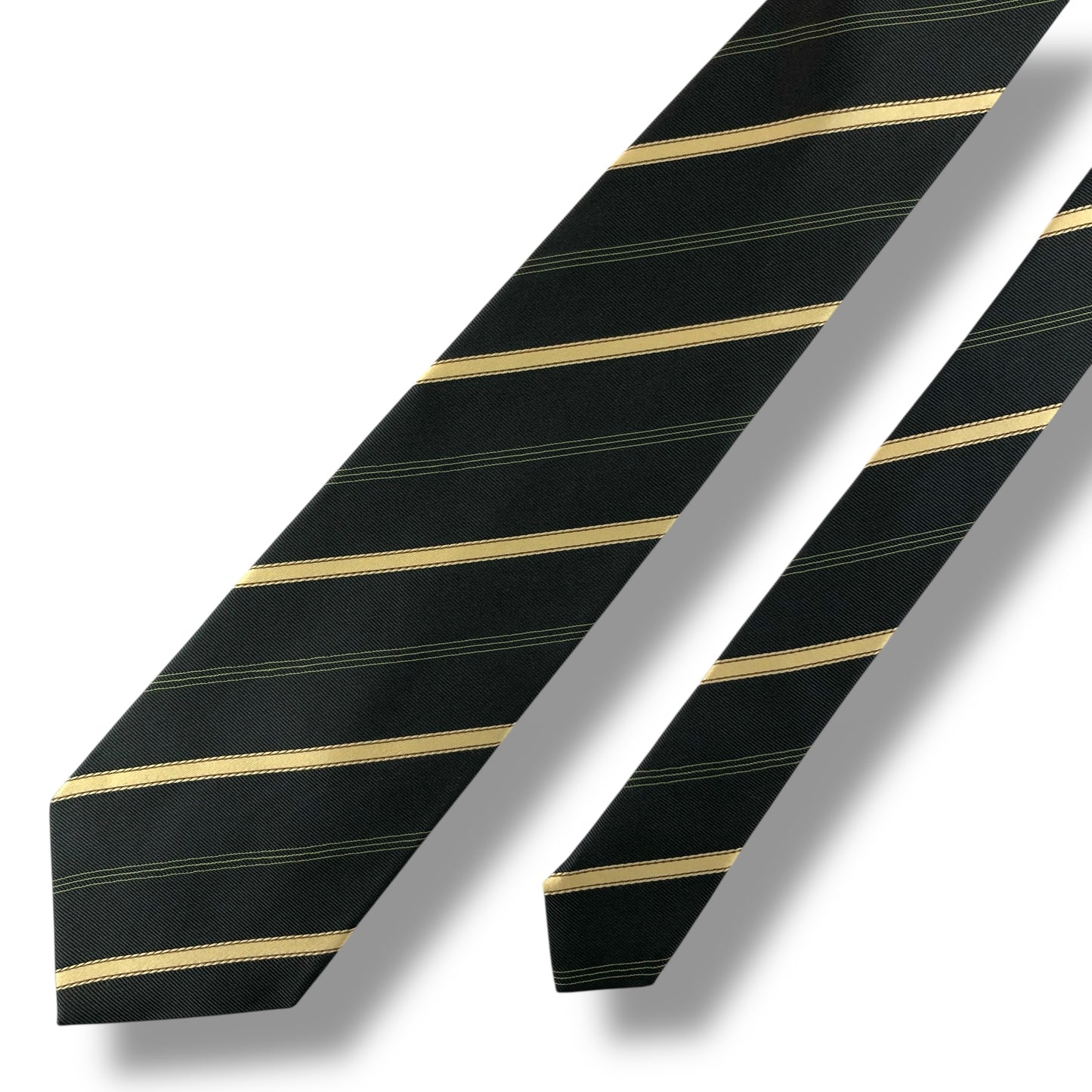 【7670】美品！レノマ　ネクタイ　カーキ系　ストライプ柄