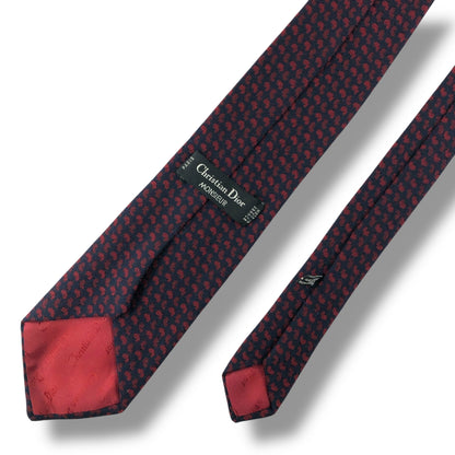 【7673】美品！クリスチャンディオール　ネクタイ　レッド系