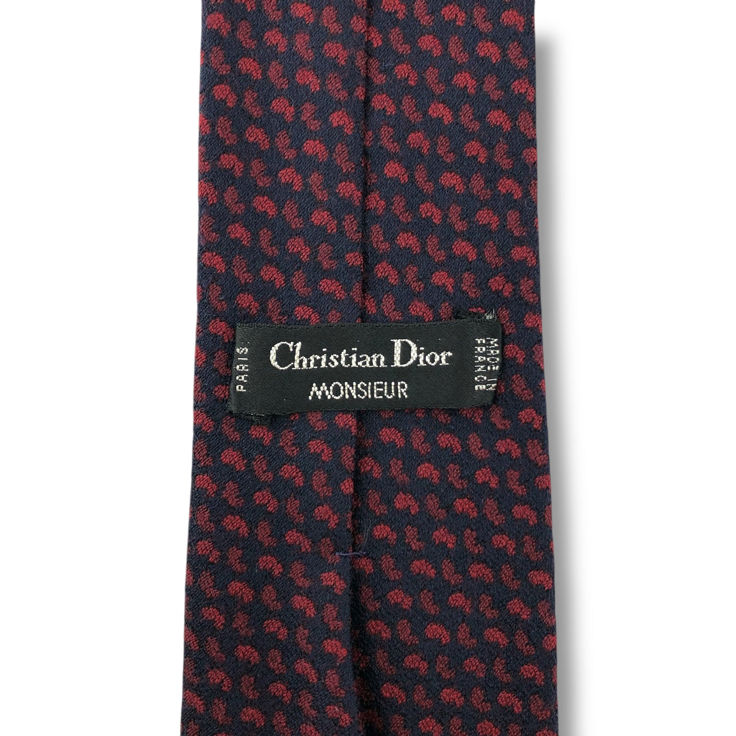 【7673】美品！クリスチャンディオール　ネクタイ　レッド系