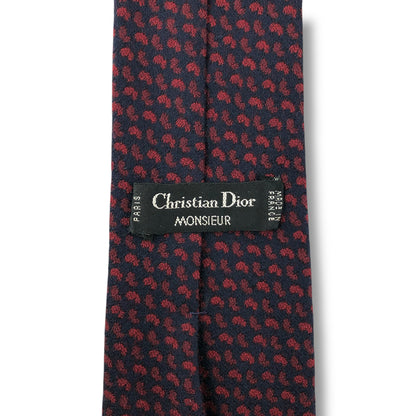 【7673】美品！クリスチャンディオール　ネクタイ　レッド系