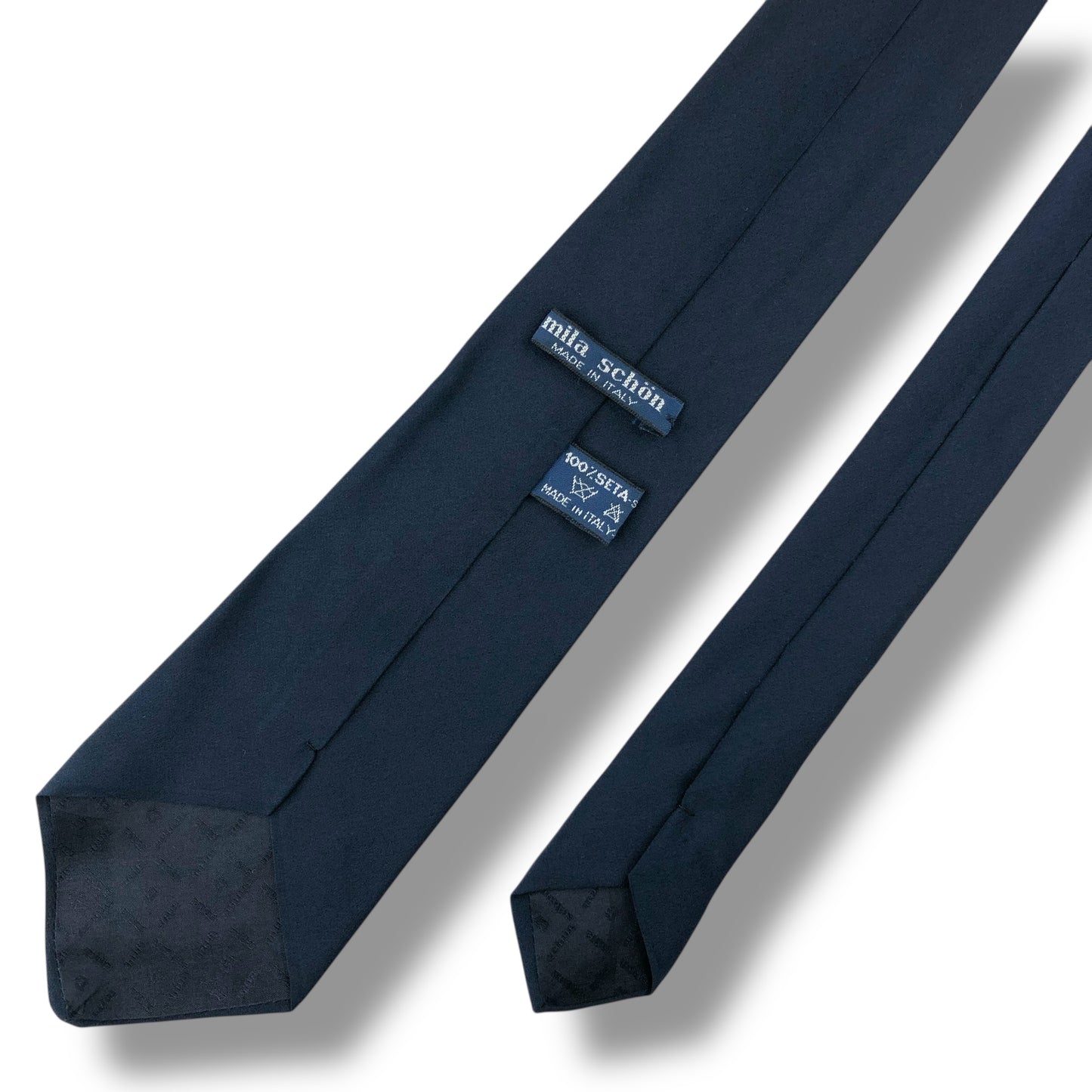 【7676】良品！ミラショーン　ネクタイ　ネイビー系