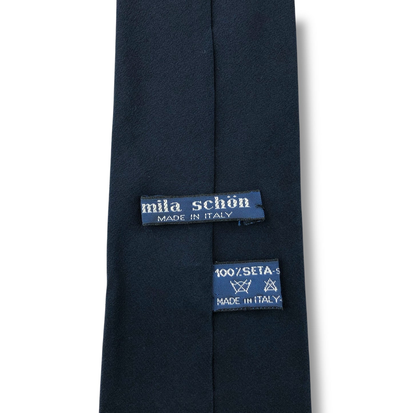 【7676】良品！ミラショーン　ネクタイ　ネイビー系