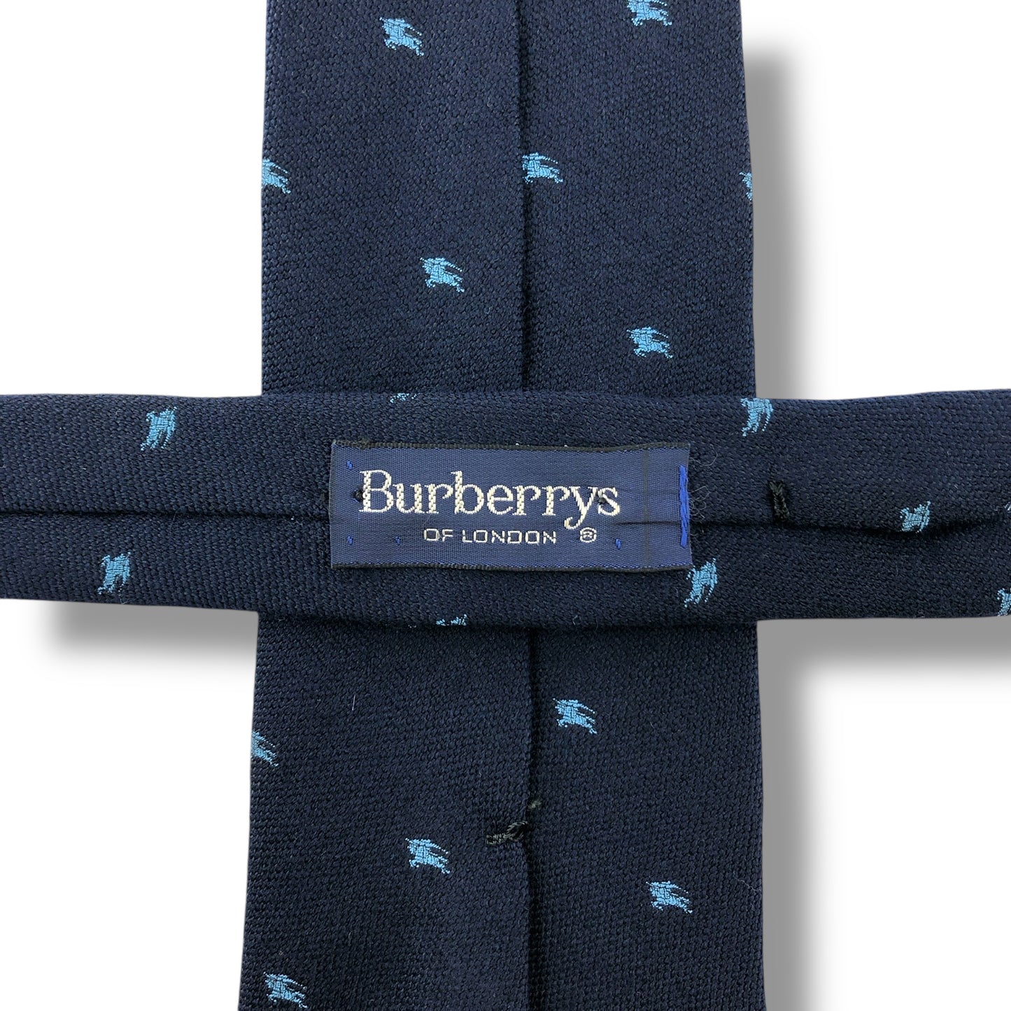 【7679】美品！バーバリー　ネクタイ　ネイビー系