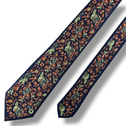 【7682】良品！ミラショーン　ネクタイ　ネイビー系