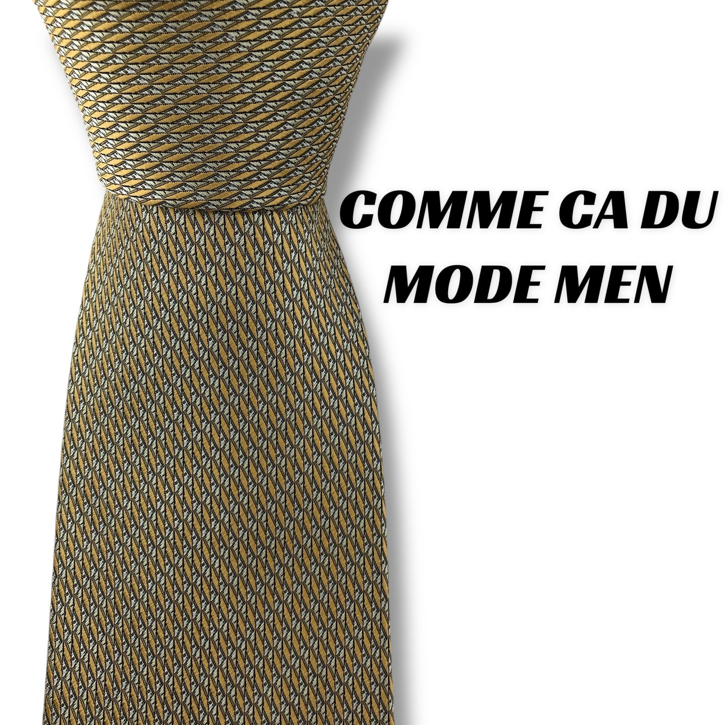 【7683】良品！コムサデモードメン　ネクタイ　ゴールド系
