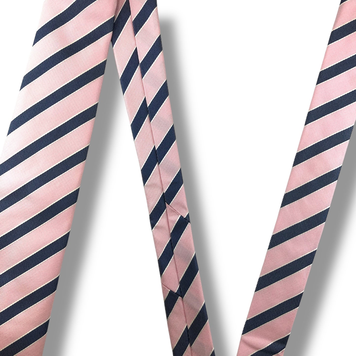 【7684】美品！トラサルディ　ネクタイ　ピンク系　ストライプ柄