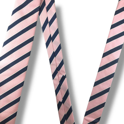 【7684】美品！トラサルディ　ネクタイ　ピンク系　ストライプ柄