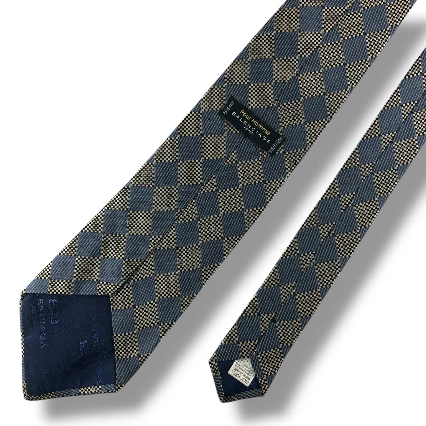 【7689】良品！バレンシアガ　ネクタイ　水色系