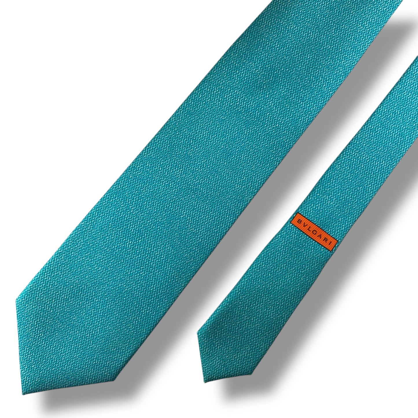 【7692】美品！ブルガリ　ネクタイ　水色系