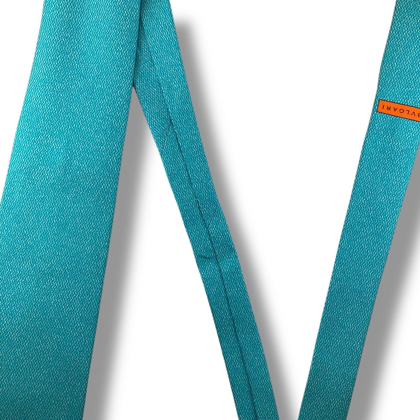 【7692】美品！ブルガリ　ネクタイ　水色系