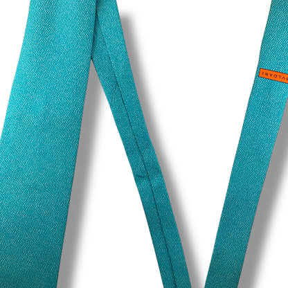 【7692】美品！ブルガリ　ネクタイ　水色系