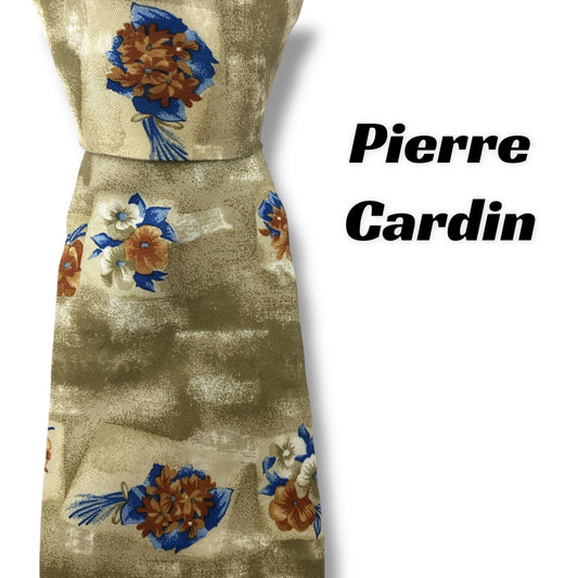 【7693】美品！ピエールカルダン　ネクタイ　ベージュ系