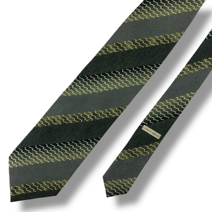 【7695】良品！アルマーニ　ネクタイ　グリーン系