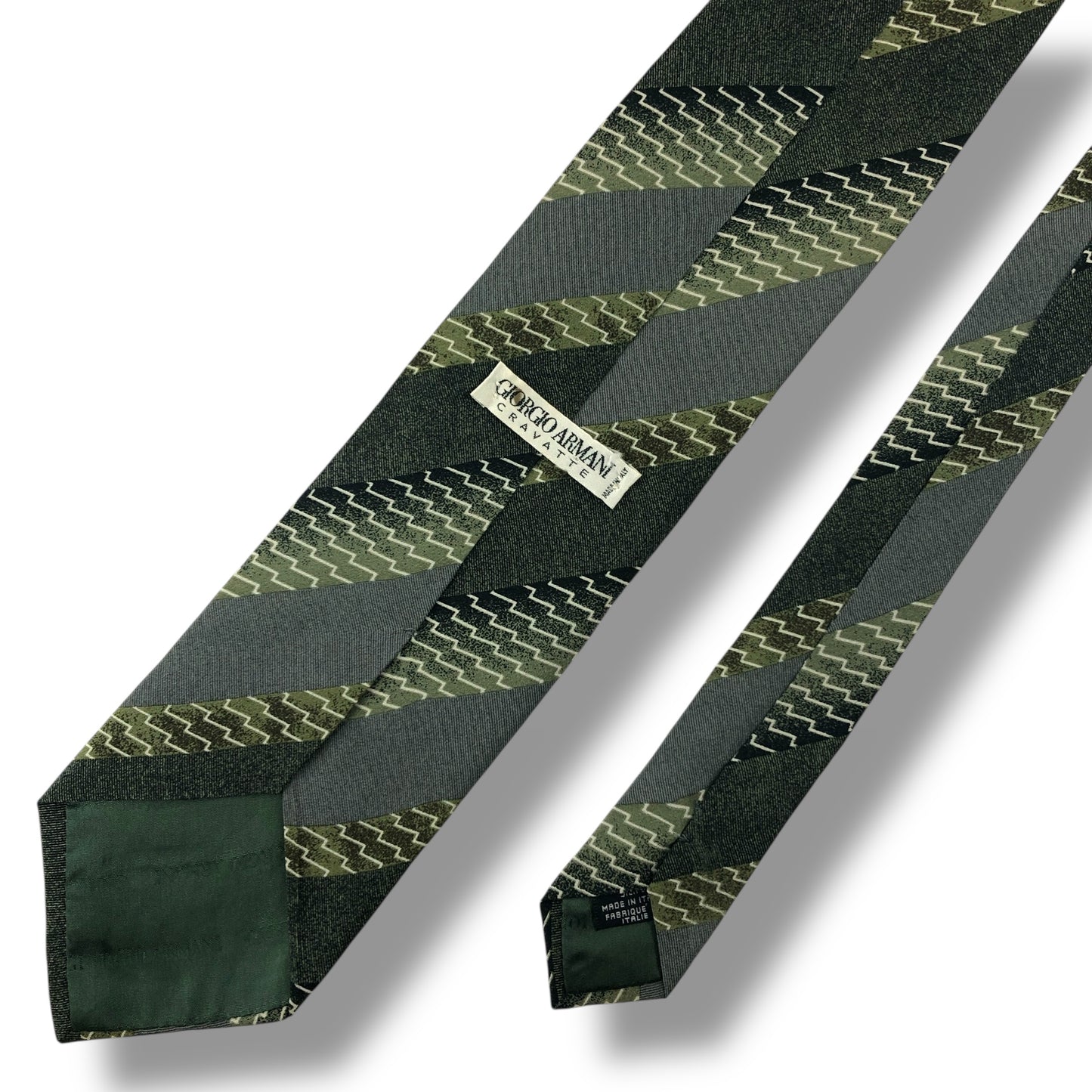 【7695】良品！アルマーニ　ネクタイ　グリーン系