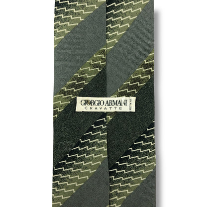 【7695】良品！アルマーニ　ネクタイ　グリーン系