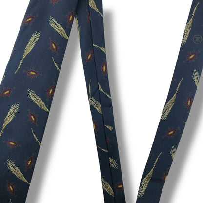 【7696】良品！シャネル　ネクタイ　ダークネイビー系