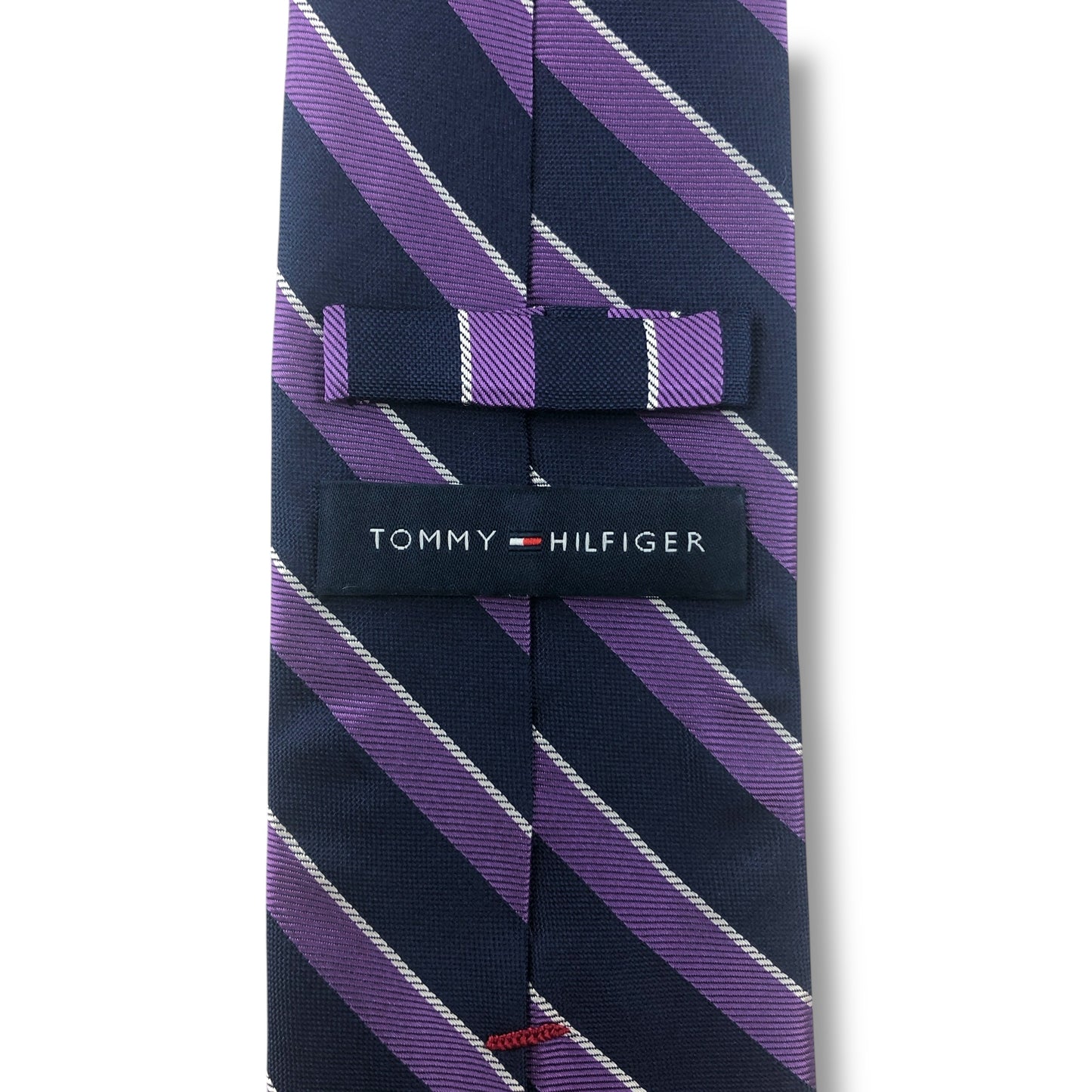 【7699】美品ー良品！トミーヒルフィガー　ネクタイ　パープル系　ストライプ柄