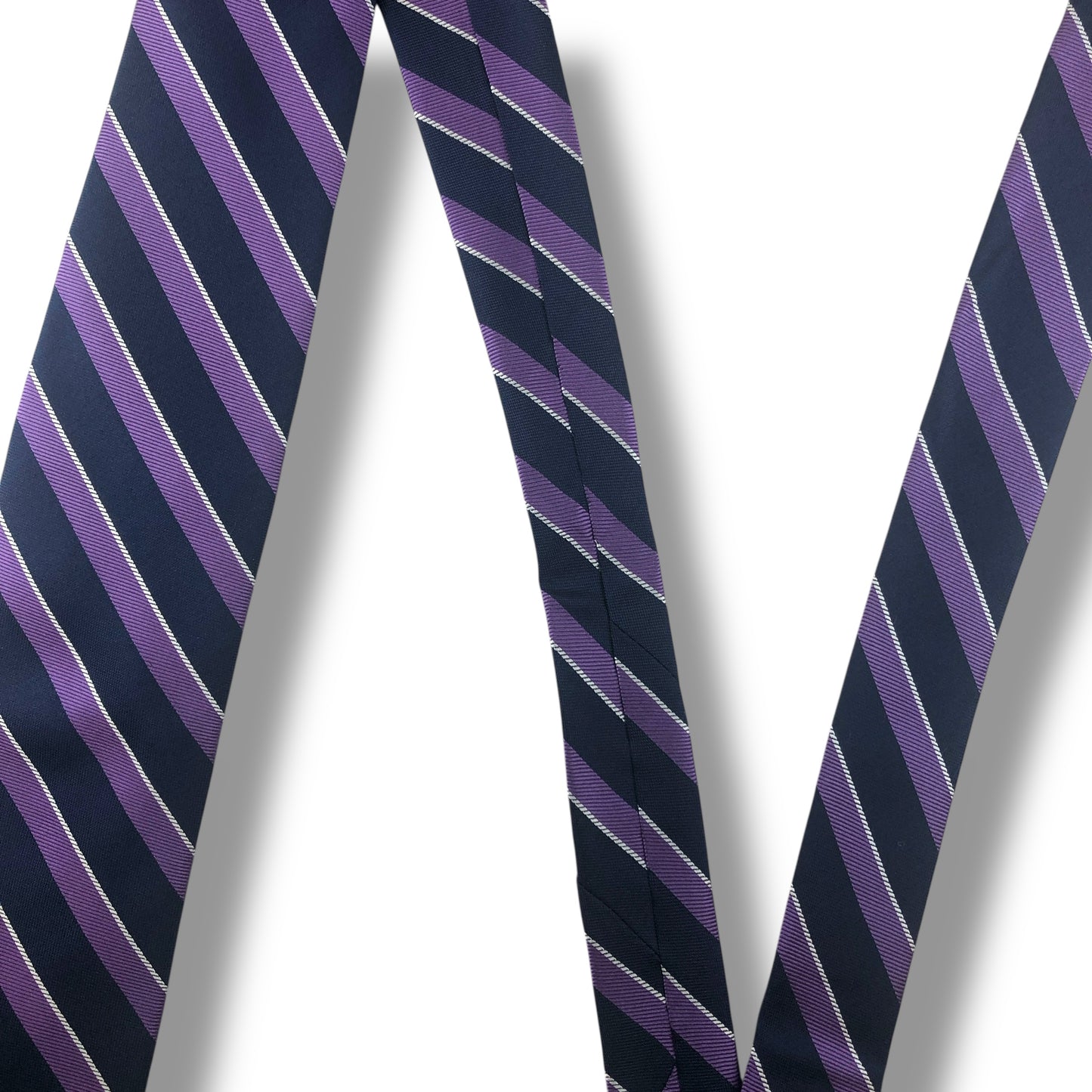 【7699】美品ー良品！トミーヒルフィガー　ネクタイ　パープル系　ストライプ柄