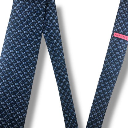 【7702】美品ー良品！ブルガリ　ネクタイ　ネイビー系