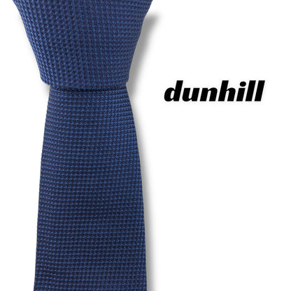 【7703】美品！ダンヒル　ネクタイ　ブルー系　ナロータイ