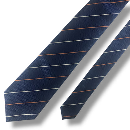 【7710】美品！バーバリー　ネクタイ　ブルー系　ストライプ系