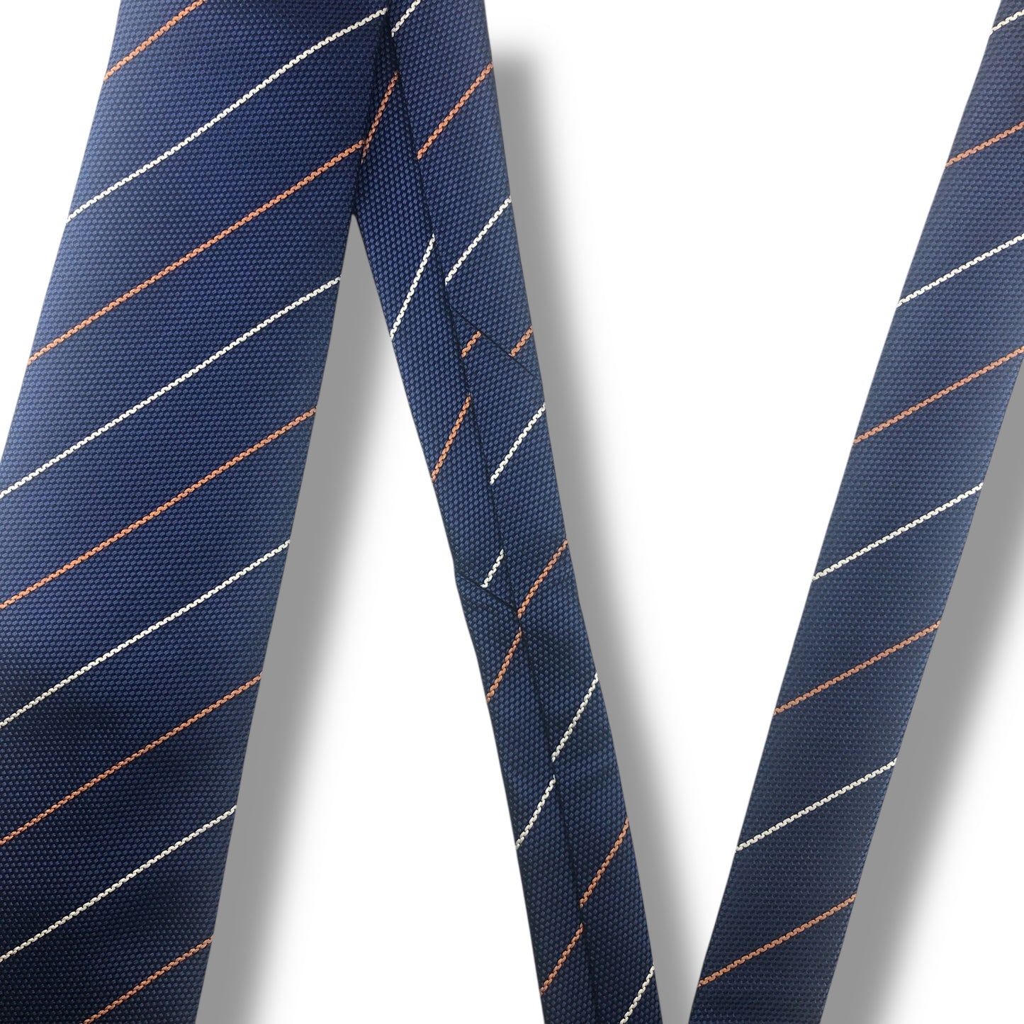 【7710】美品！バーバリー　ネクタイ　ブルー系　ストライプ系