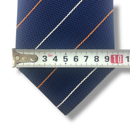 【7710】美品！バーバリー　ネクタイ　ブルー系　ストライプ系