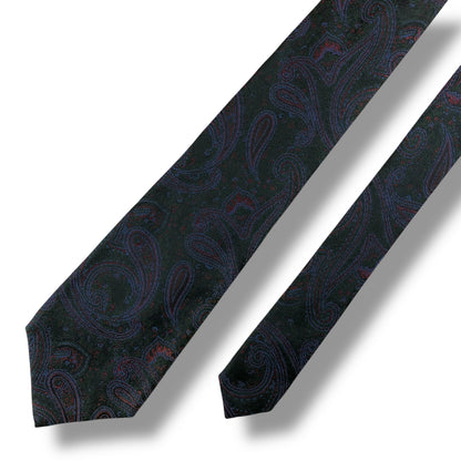 【7718】美品！エトロ　ネクタイ　ダークグリーン系