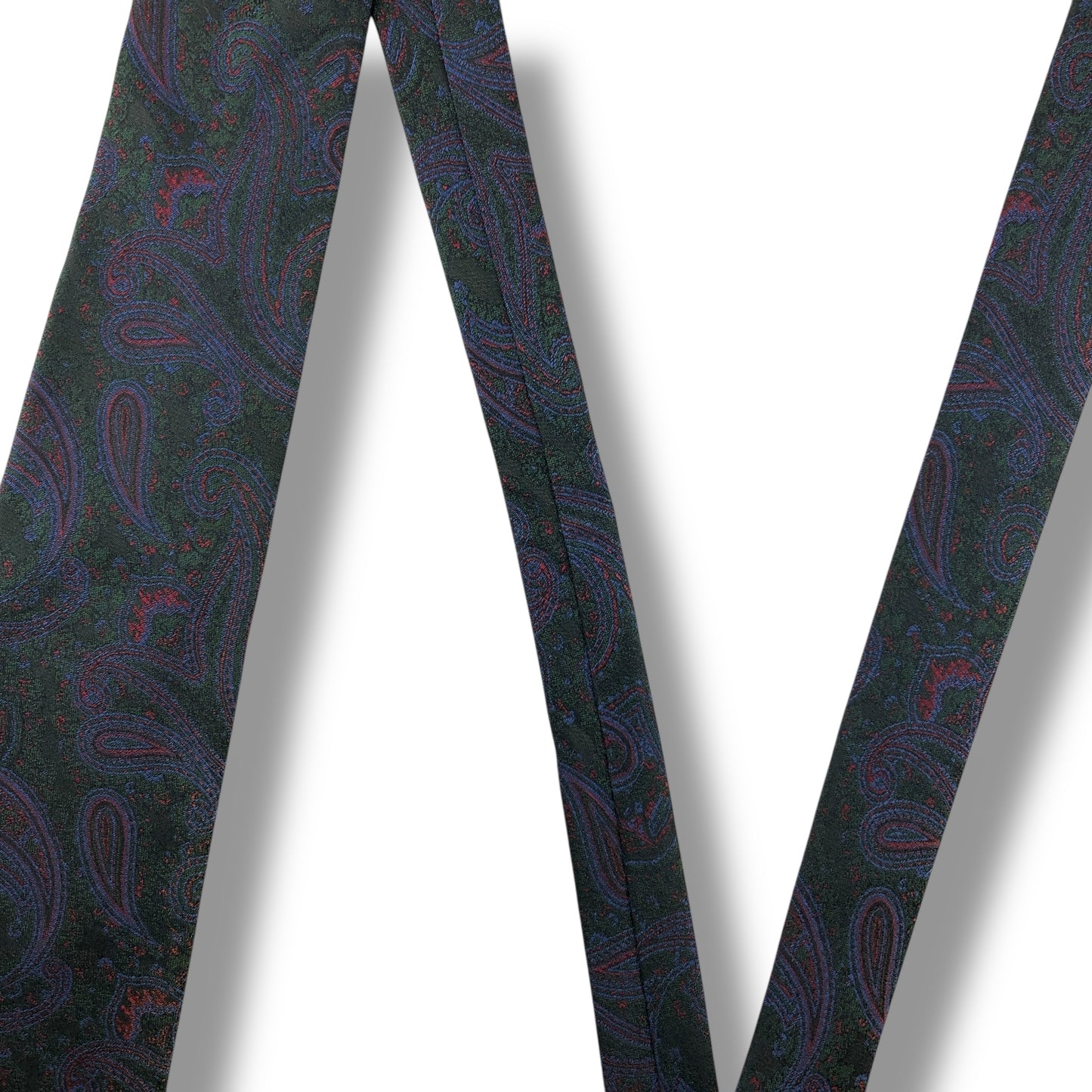 【7718】美品！エトロ　ネクタイ　ダークグリーン系