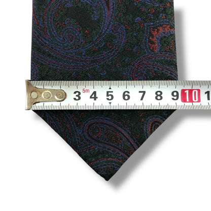 【7718】美品！エトロ　ネクタイ　ダークグリーン系