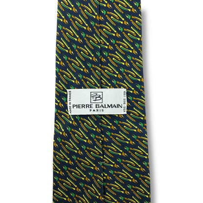 【7720】良品！ピエールバルマン　ネクタイ　ネイビー系　ペンチ柄系