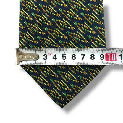 【7720】良品！ピエールバルマン　ネクタイ　ネイビー系　ペンチ柄系