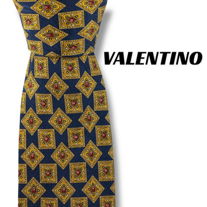 【7721】美品！ヴァレンティノ　ネクタイ　ネイビー系