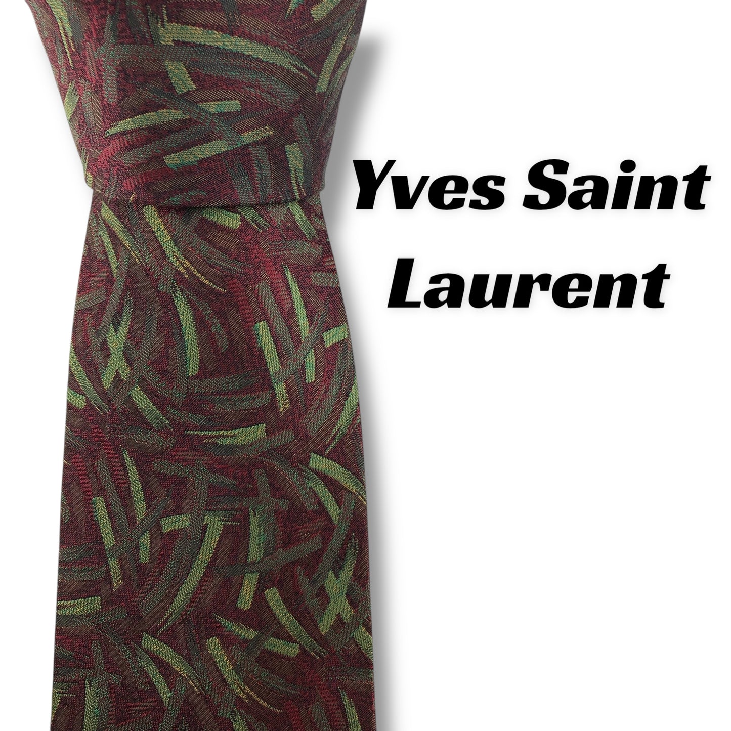 【7725】美品！イブサンローラン　ネクタイ　バーガンディー系