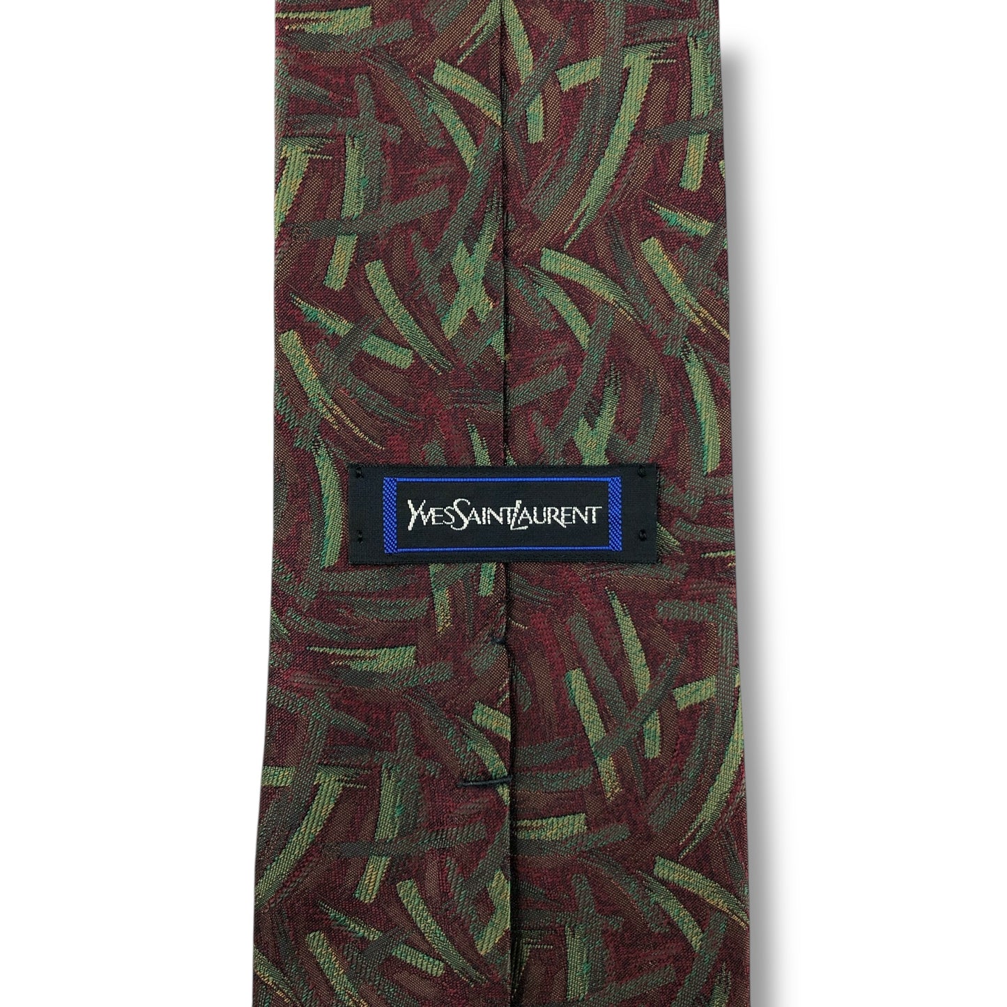 【7725】美品！イブサンローラン　ネクタイ　バーガンディー系