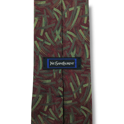 【7725】美品！イブサンローラン　ネクタイ　バーガンディー系