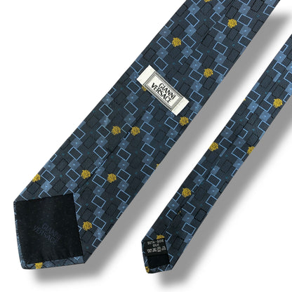 【7726】美品！ヴェルサーチ　ネクタイ　メデューサ　ブルー系