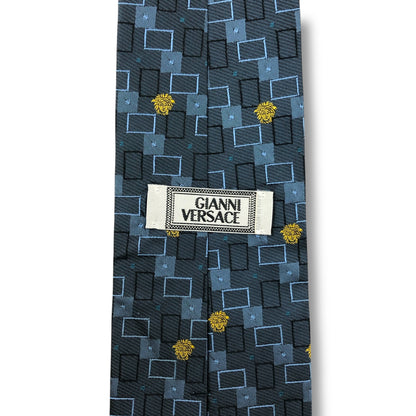 【7726】美品！ヴェルサーチ　ネクタイ　メデューサ　ブルー系