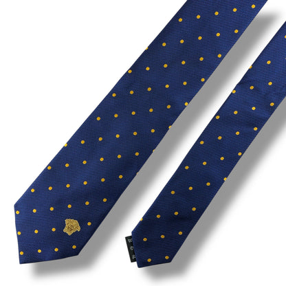 【7727】美品！ヴェルサーチ　ネクタイ　ブルー系　ドット柄