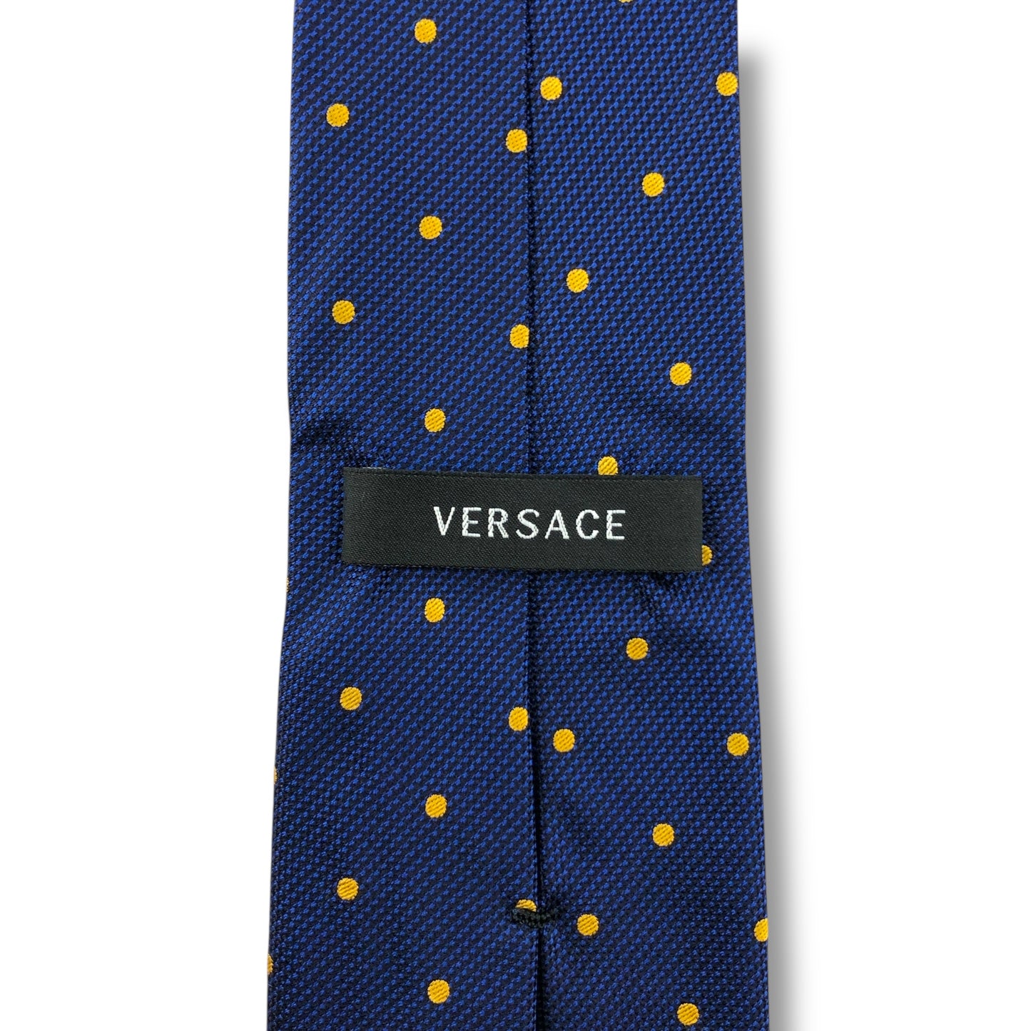 【7727】美品！ヴェルサーチ　ネクタイ　ブルー系　ドット柄