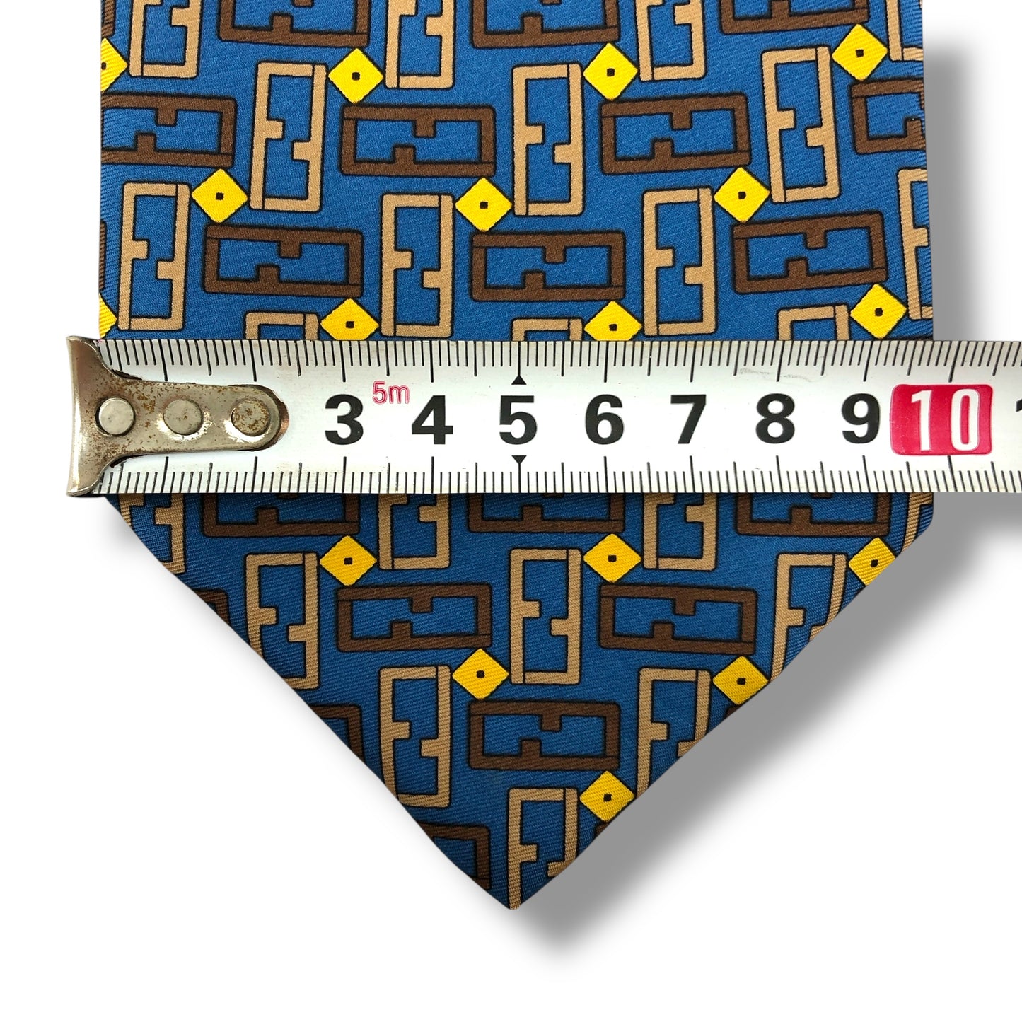 【7832】未使用保管品　フェンディ　ネクタイ ブルー系　FF柄