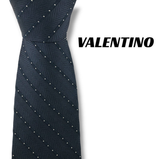 【7860】良品！ヴァレンティノ　ネクタイ　ネイビー系