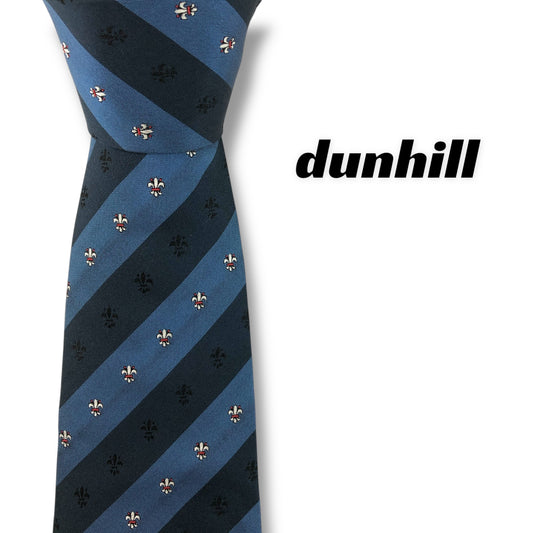 【7887】美品！ダンヒル　ネクタイ　ブルー系