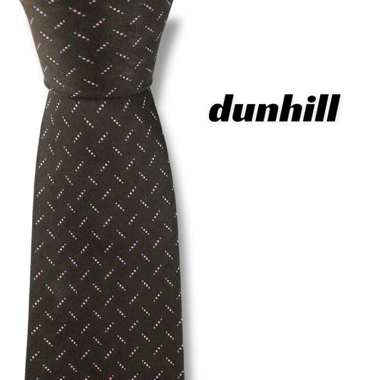 【7894】美品！ダンヒル　ネクタイ　ブラウン系